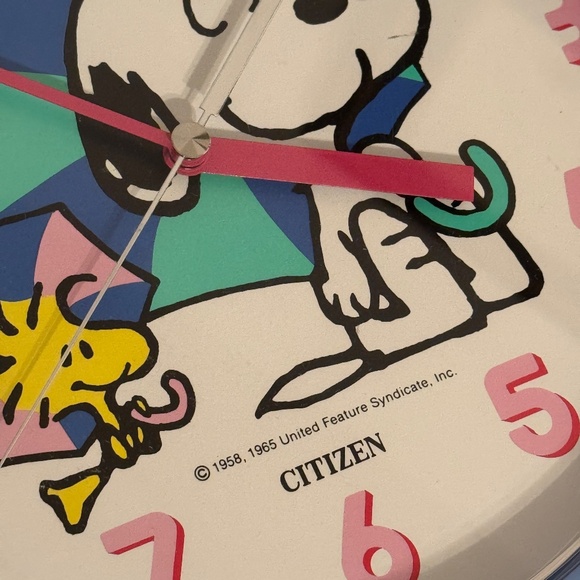 Authentic Citizen Japan Snoopy wall clock, 1980s works perfect! Vintage peanuts - Picture 6 of 8